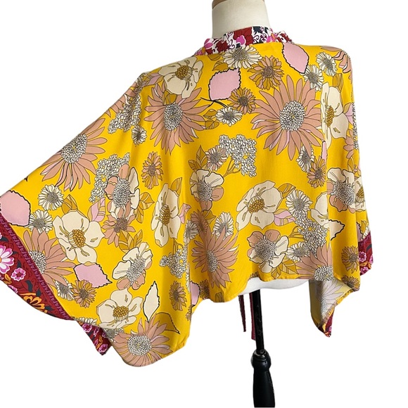 By Anthropologie Floral Kimono One Size - Picture 6 of 10